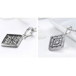 Silberne Halskette mit rautenförmigem Kristallanhänger