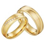 Herren-Ehering, Titanstahl, goldfarben, Größe 15