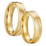 Herren-Ehering, Titanstahl, Gold, Größe 12