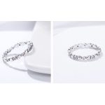 Silberring mit Kristallen, lila, Größe 7