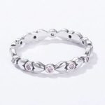 Silberring mit Kristallen, lila, Größe 8