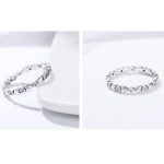 Silberring mit Kristallen, lila, Größe 6