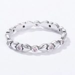 Silberring mit Kristallen, lila, Größe 6