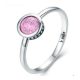 Silberring mit Kristall, rosa, Größe 6