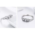 Silberring mit drei Kristallen, Größe 7