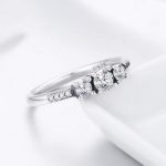 Silberring mit drei Kristallen, Größe 7