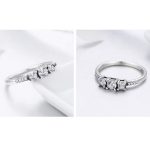 Silberring mit drei Kristallen, Größe 8