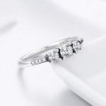 Silberring mit drei Kristallen, Größe 8