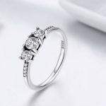 Silberring mit drei Kristallen, Größe 6