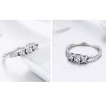 Silberring mit drei Kristallen, Größe 6