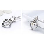 Silberne Halskette mit doppeltem Herzanhänger