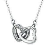 Silberne Halskette mit zwei verbundenen Herzen