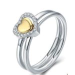 Silberring mit herzförmiger Verzierung, Größe 6