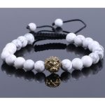  Howlith-Armband mit Löwenkopf