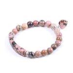  Rhodonit-Armband mit Herzanhänger
