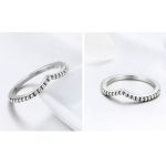 Silberring mit Kristallen, tropfenförmig, Größe 7