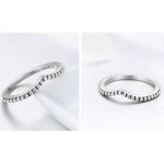 Silberring mit Kristallen, tropfenförmig, Größe 6