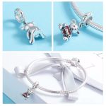 Ezüst charm, mackó