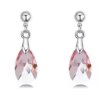 Tropfenförmige Ohrringe verziert mit Swarovski-Kristallen, hellrosa