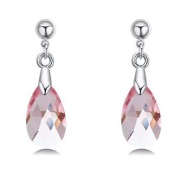   Tropfenförmige Ohrringe verziert mit Swarovski-Kristallen, hellrosa