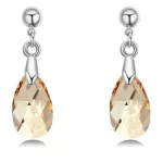 Tropfenförmige Ohrringe verziert mit Swarovski-Kristallen, Pfirsich