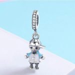  Silberner Junge-Charm mit Zirkoniumkristall