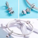  Silberner kleiner Mädchenanhänger mit Zirkoniumkristall