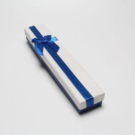   Geschenkbox für Armbänder, Fußkettchen, mit Schleife, blau und weiß