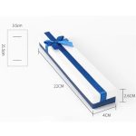 Schmuckschatulle mit blauer Schleife, Papier, 22 x 4 cm