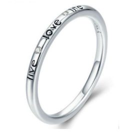 Silberring mit der Aufschrift Love, Größe 6