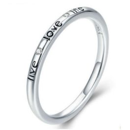 Silberring mit der Aufschrift Love, Größe 8