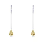 Lange, baumelnde Ohrringe, verziert mit Swarovski-Kristallen, Pfirsich