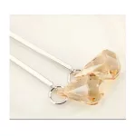 Lange, baumelnde Ohrringe, verziert mit Swarovski-Kristallen, Pfirsich