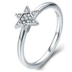 Silberring mit Sternverzierung, Größe 6