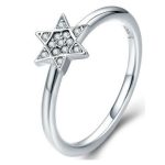 Silberring mit Sternverzierung, Größe 7