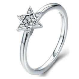 Silberring mit Sternverzierung, Größe 7