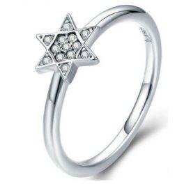 Silberring mit Sternverzierung, Größe 8