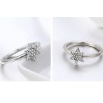 Silberring mit Sternverzierung, Größe 8