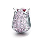 Ezüst charm, tulipán