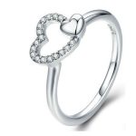 Silberring mit Doppelherzverzierung, Größe 6