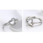 Silberring mit Doppelherzverzierung, Größe 8