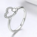 Silberring mit Doppelherzverzierung, Größe 6