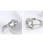 Silberring mit Doppelherzverzierung, Größe 6