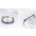 Silberring mit Kristallen, blau, Größe 7