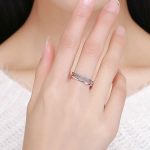 Silberring mit Kristallen, blau, Größe 7