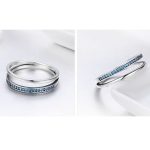 Silberring mit Kristallen, blau, Größe 8