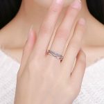 Silberring mit Kristallen, blau, Größe 8