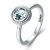 Silberring mit blauem Kristall, Größe 7