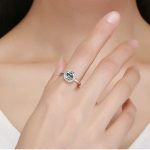 Silberring mit blauem Kristall, Größe 6