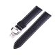 Uhrenarmband mit Butterfly-Schließe, Leder, 22 mm, Schwarz und Weiß